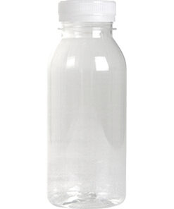 Juiceflaska plast 250ml med kapsyl 200st