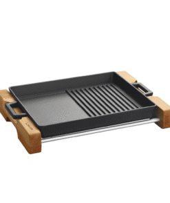 Griddle/Grill Duo-pann, integrerade metallhandtag