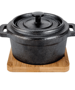 Cast soppskål i järn med träbotten, 250 ml 135 x 1