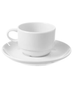 Bianco stapelbar kopp med fat, 230 ml