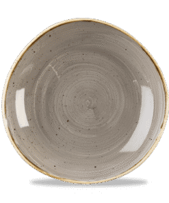 Stonecast Grå rund skål med spår, 253 mm