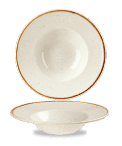 Stonecast Barley White skål med bred kant, 240 mm