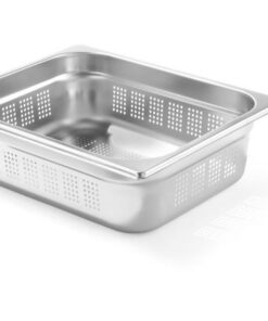 Perforated rostfri stålbehållare GN 1/2, (h)100 mm