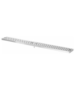 Stainless Droppbricka i stål med avlopp. Med stöd
