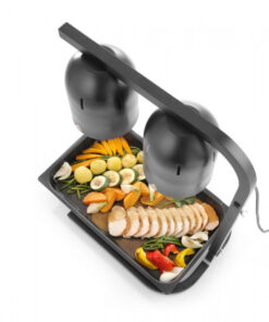 Värmeställ 2 lampor svart 453x360x790 mm