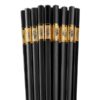 Ätpinnar Flergångs svarta m gulddekor 26,5cm 20st