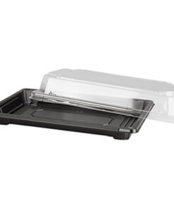 Sushiform 500ml svart plast inkl lock 400st